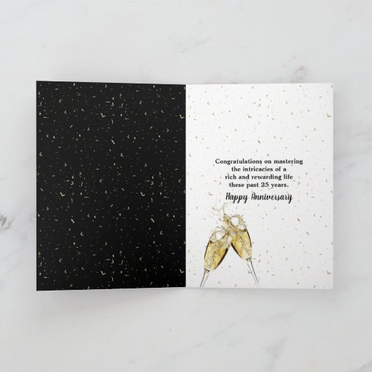 25e bruiloft-sparklers kaart (Binnen)