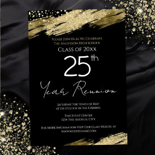 25e Classe Réunion Invitation Noir et Or