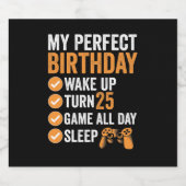 25e draai 25 Mijn perfecte thuisgame Sparkling Wijnetiket (Enkel label)