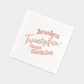 25e fête d'anniversaire Vingt-cinq script rose or (Gauche)