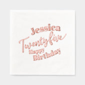 25e fête d'anniversaire Vingt-cinq script rose or (Recto)
