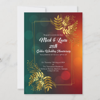 25e Golden Leaves in Love's Garden Jubileum Kaart