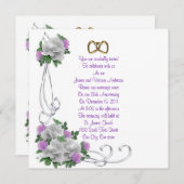 25e herdenkingsdag van de bruiloft Wit rozen Kaart (Voorkant / Achterkant)