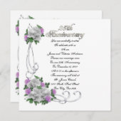 25e herdenkingsdag van de bruiloft Wit rozen Kaart (Voorkant / Achterkant)