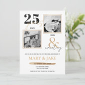 25e Hochzeitstag Zilveren Bruiloft Toen & Nu 25 Kaart (Staand voorkant)