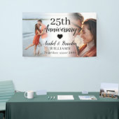 25e huwelijksjubileum aangepaste 2 foto-collage spandoek (Beurs)