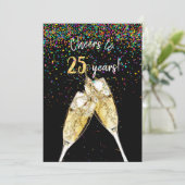 25e huwelijksverjaardagsfeest kaart (Staand voorkant)