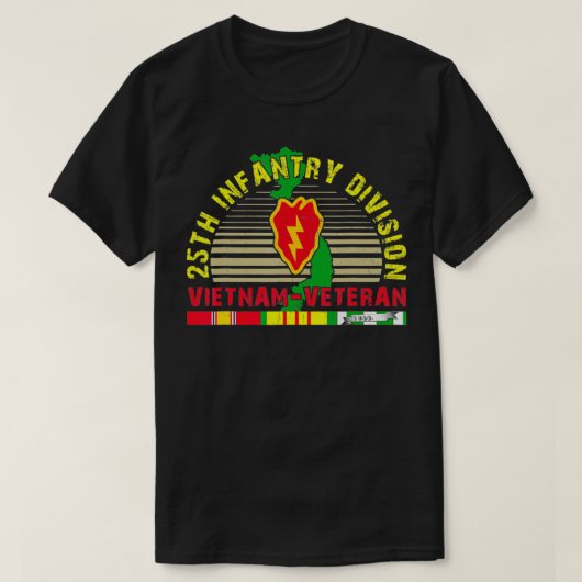 25e Infanteriedivisie Vietnam Veteraan T-shirt (Design voorkant)