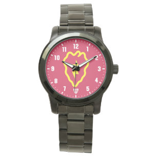 25e Infanteriedivisie zwart roestvrij staal Horloge