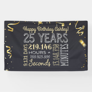 25e jaarbanner - 25 jaar in uren en seconden spandoek