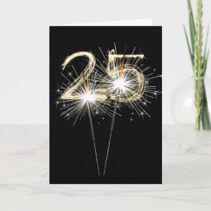 25e jaarsparklers op zwart kaart