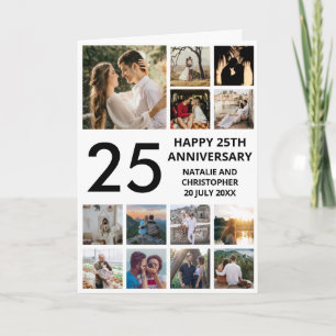 25e Jubileum 13 Foto Collage Black and White Kaart