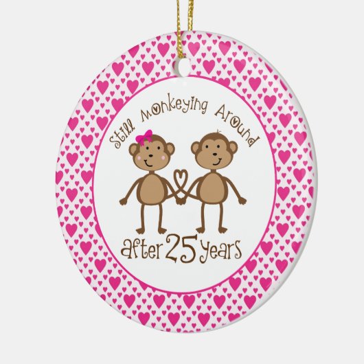 25e Jubileum aap liefdesorganisatie Keramisch Ornament (Links)