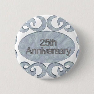 25e Jubileum Buttonnen Ronde Button 5,7 Cm