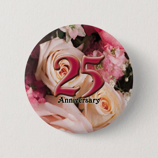 25e Jubileum Buttonnen Ronde Button 5,7 Cm (Voorkant)