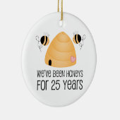 25e Jubileum Couple Gift Keramisch Ornament (Rechts)