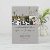 25e Jubileum FOTO Collage SILVER Wed Invites Kaart (Staand voorkant)