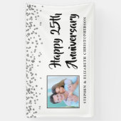 25e Jubileum Foto Silver Confetti Spandoek (Verticaal)