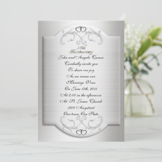 25e Jubileum gelofte vernieuwingsuitnodiging Kaart (Staand voorkant)