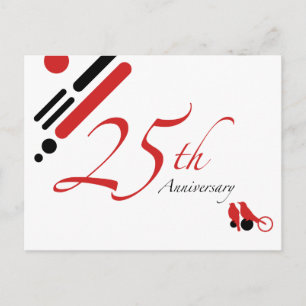 25e Jubileum (gematigde vogels) Briefkaart