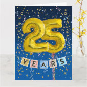 25e Jubileum Gold Balloon Kaart (Gele Bloem)