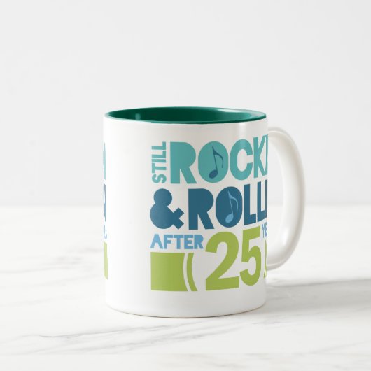 25e Jubileum huwelijksgeschenk Tweekleurige Koffiemok (Voorkant rechts)