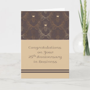 25e Jubileum in bedrijf, elegant design Kaart