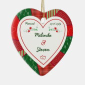 25e Jubileum kerstcadeaus Keramisch Ornament (Rechts)