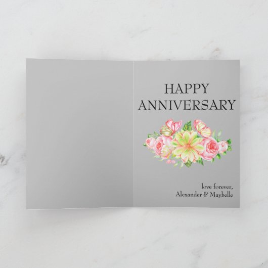 25e Jubileum Love Forever Photo Template Kaart (Binnen)