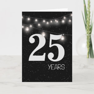 25e Jubileum met lampjes en sterren Kaart