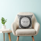 25e Jubileum met weddenschap, metalen zilver en zw Kussen (Stoel)