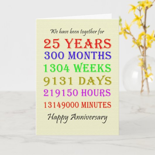 25e Jubileum-mijlpalenkaart Kaart (Gele Bloem)