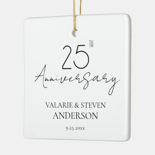 25e Jubileum minimaal Keramisch Ornament (Links)