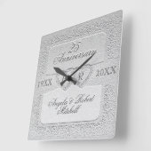 25e Jubileum Monogram Vierkante Klok (Hoek)