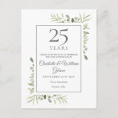 25e Jubileum Opslaan Datum Waterverf Verlaat Briefkaart (Voorkant)