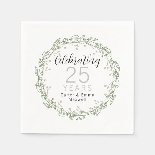 25e Jubileum Papier Napels Servet (Voorkant)