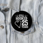 25e Jubileum paren gehuwd 25 jaar Ronde Button 4,0 Cm (In situ)