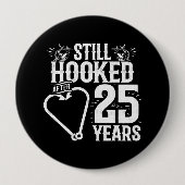 25e Jubileum paren gehuwd 25 jaar Ronde Button 4,0 Cm (Voorkant)