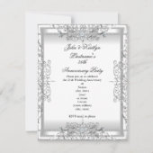 25e Jubileum Partij Damask Silver White Kaart (Voorkant)