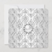 25e Jubileum Partij Damask Silver White Kaart (Achterkant)