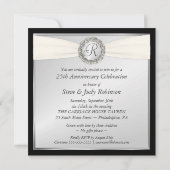 25e Jubileum Partij - Faux Pocket Style -SQUARE Kaart (Achterkant)