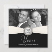 25e Jubileum Partij - Faux Pocket Style -SQUARE Kaart (Voorkant)