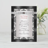 25e Jubileum partijuitnodiging zwart-wit Kaart (Staand voorkant)