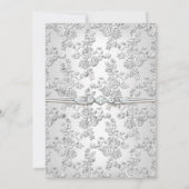 25e Jubileum Roos Damask Silver White Kaart (Achterkant)
