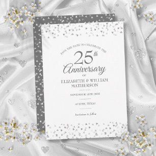 25e jubileum Save the Date Zilveren Hartjes Kaart