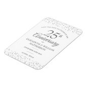 25e jubileum Save the Date Zilveren Hartjes Magneet (Linkerzijde)