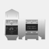 25e Jubileum Silver en Black Favor Box Bedankdoosjes (Uitgevouwen)
