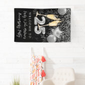 25e Jubileum Silver Glitter Confetti Welcome Spandoek (Insitu)