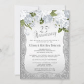 25e jubileum Silver Glitter | Doe-het-zelf tekst Kaart (Voorkant)