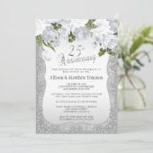 25e jubileum Silver Glitter | Doe-het-zelf tekst Kaart (Staand voorkant)